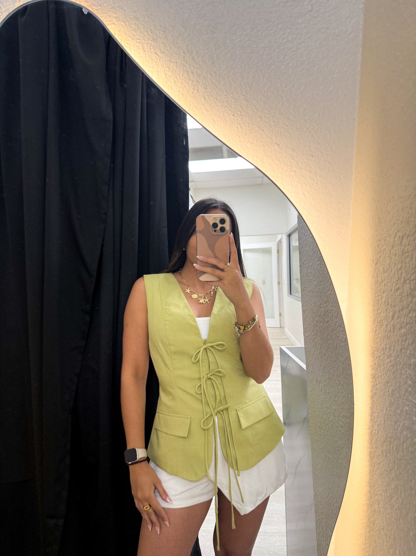 tie-front vest