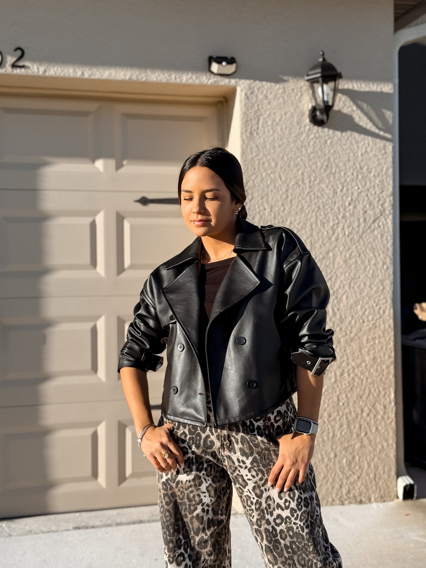 Black trench jacket