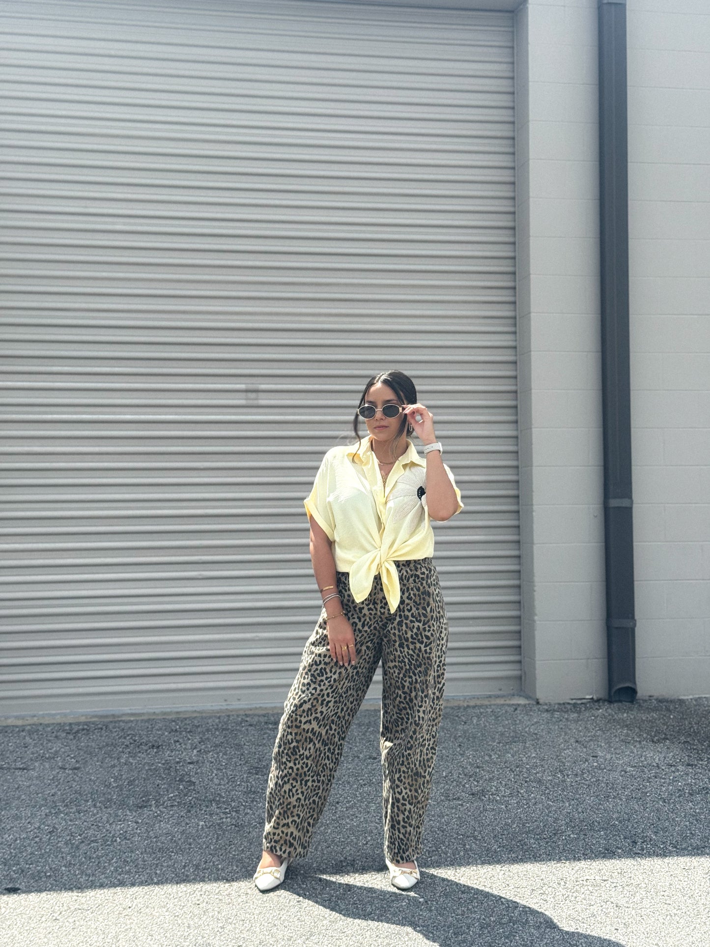 Leopard barrel pant