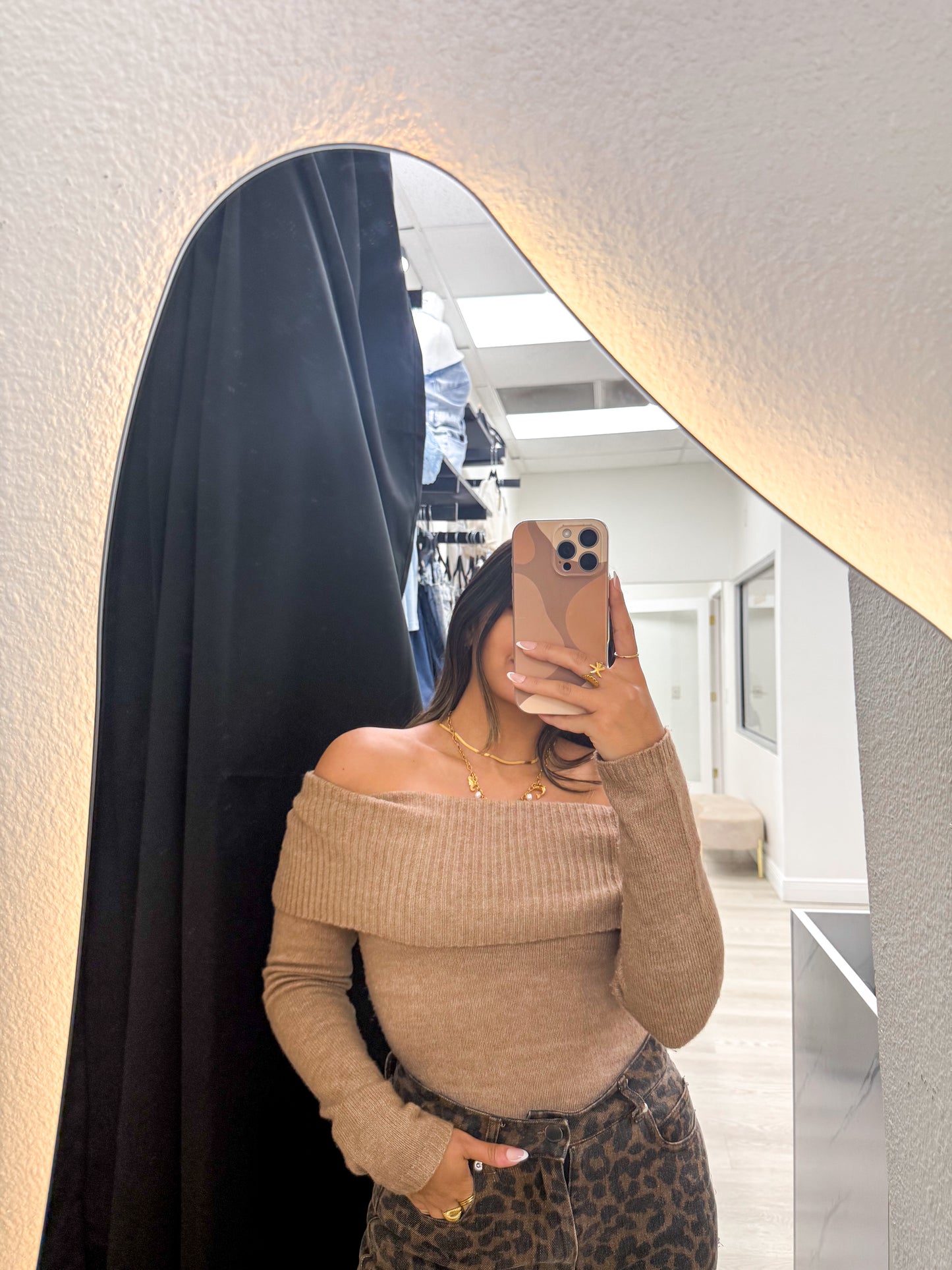 Off-Shoulder Knit sweater