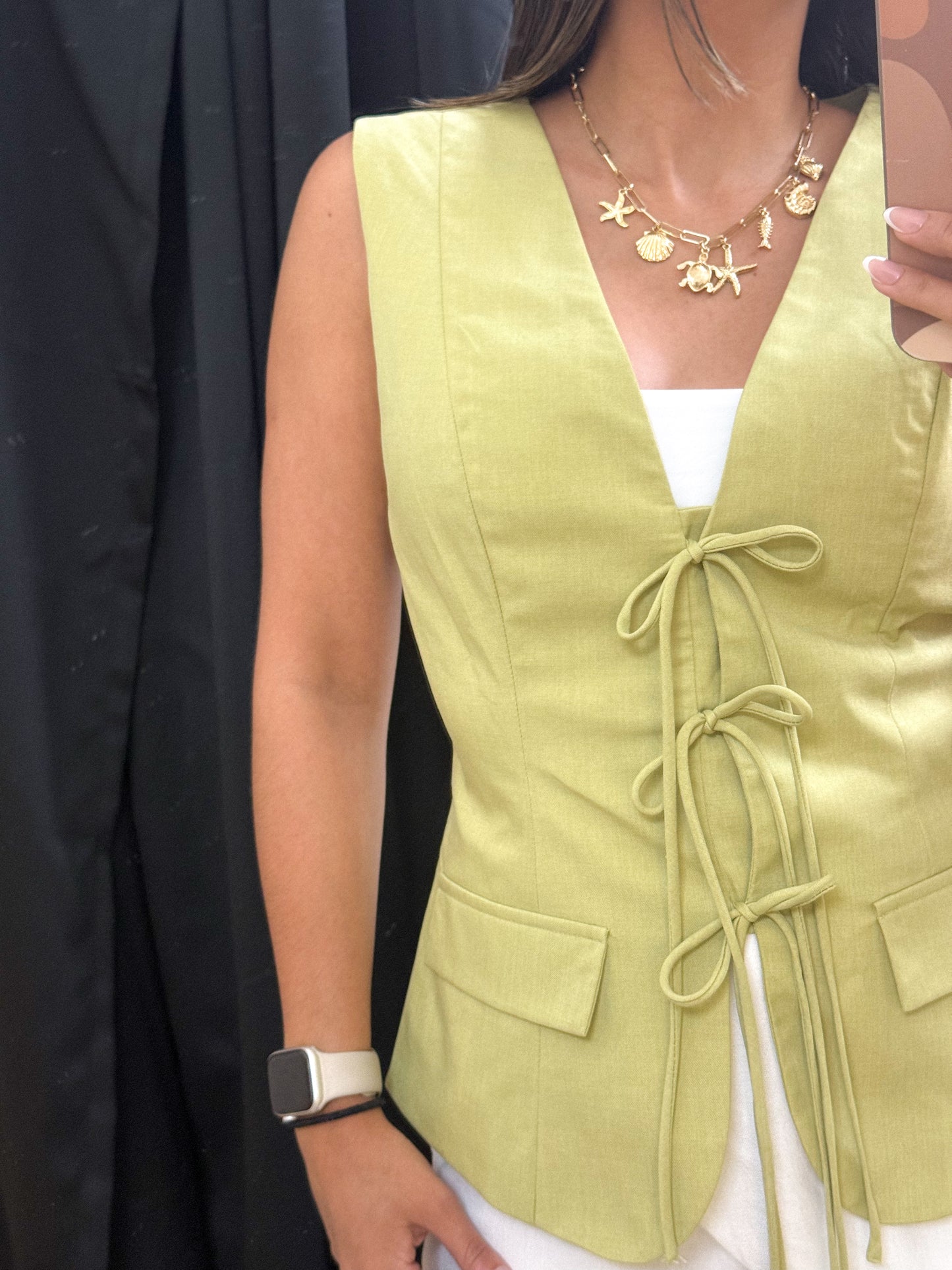 tie-front vest