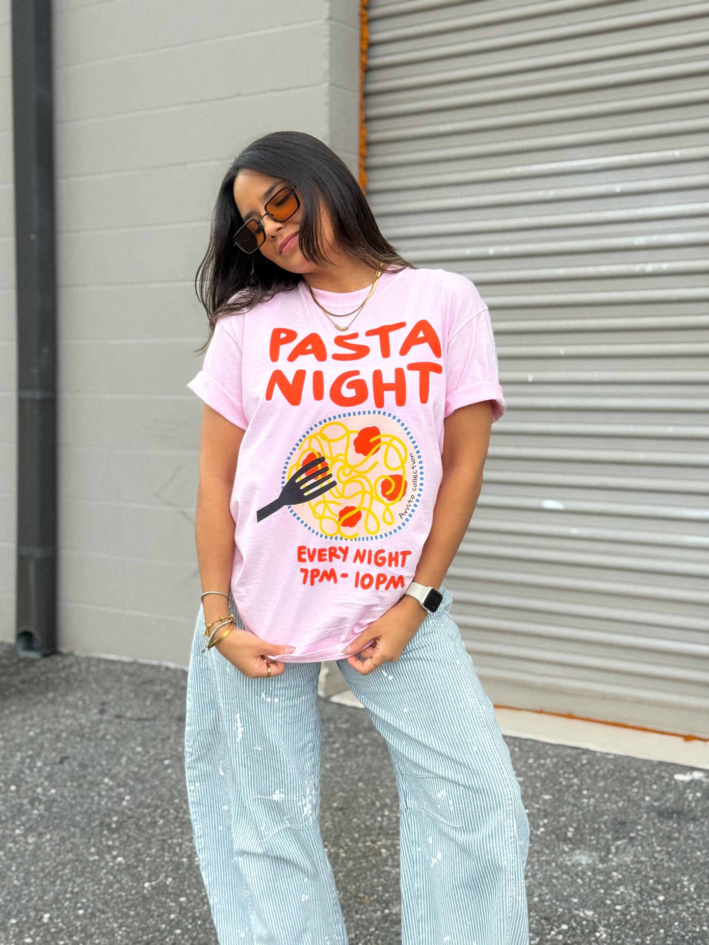 Pasta night graphic tee