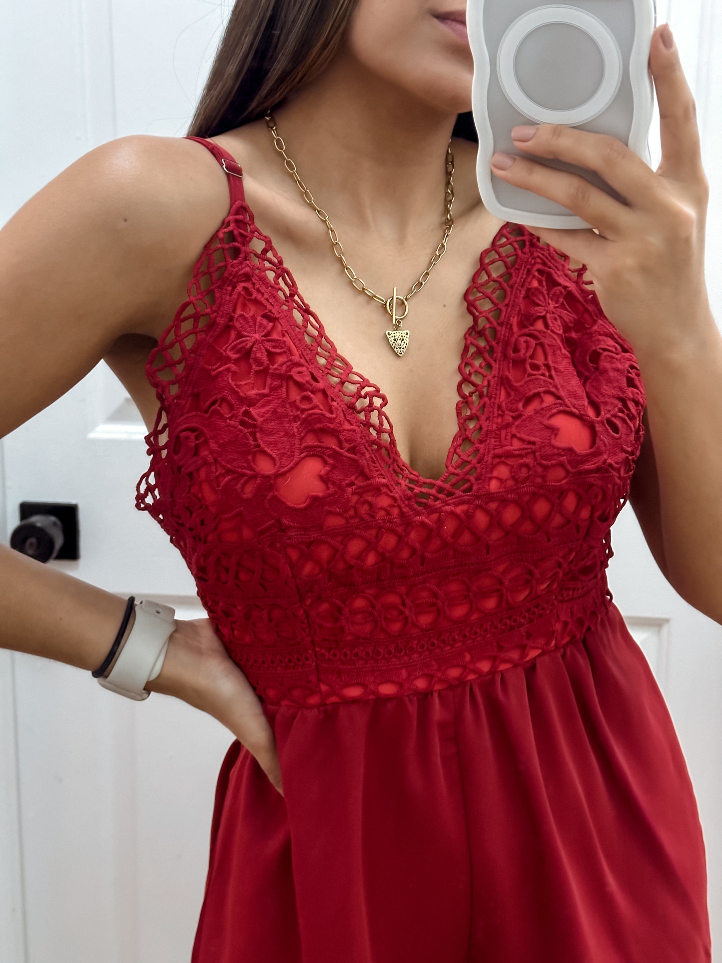 Red flower dress
