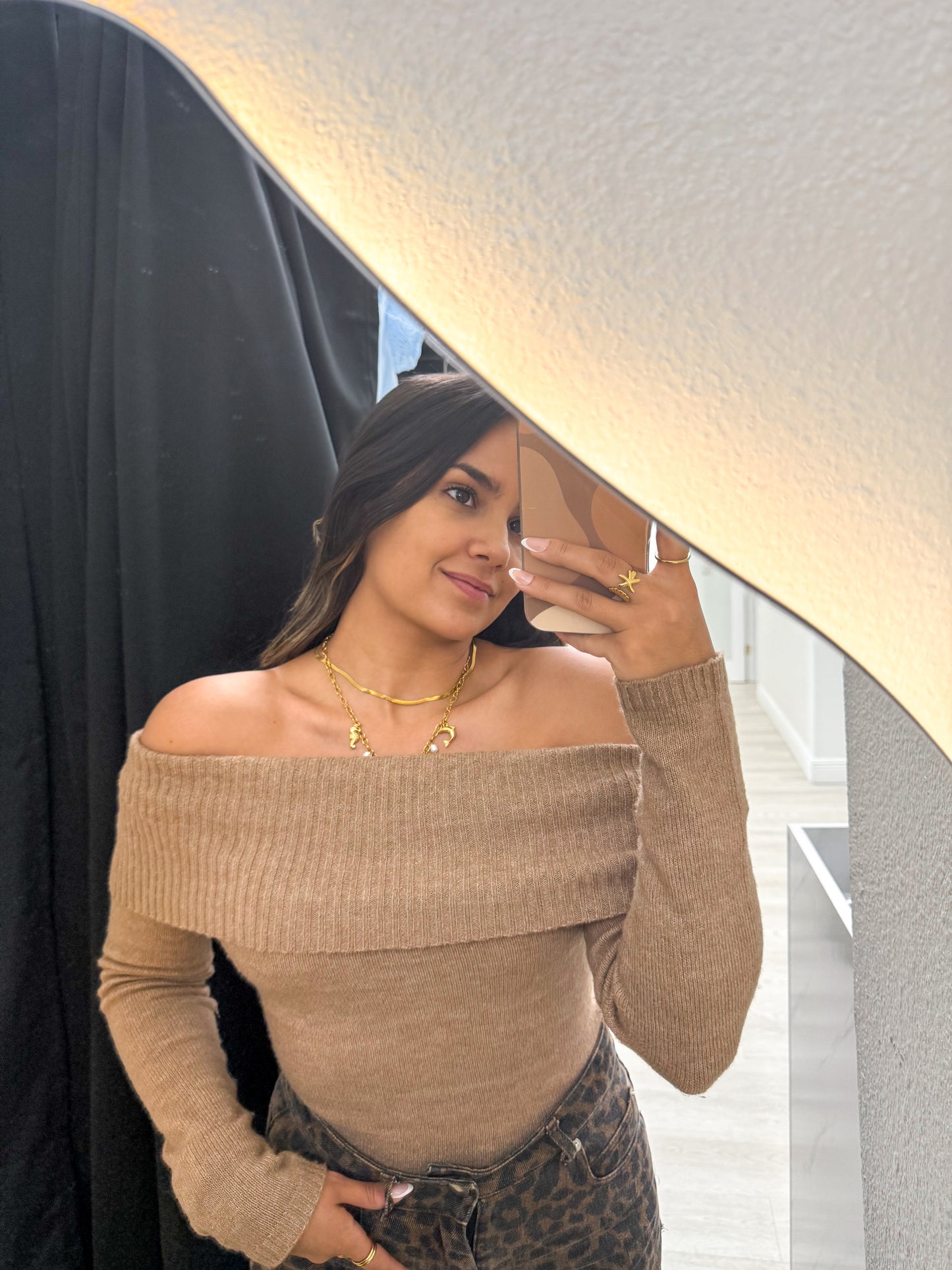 Off-Shoulder Knit sweater