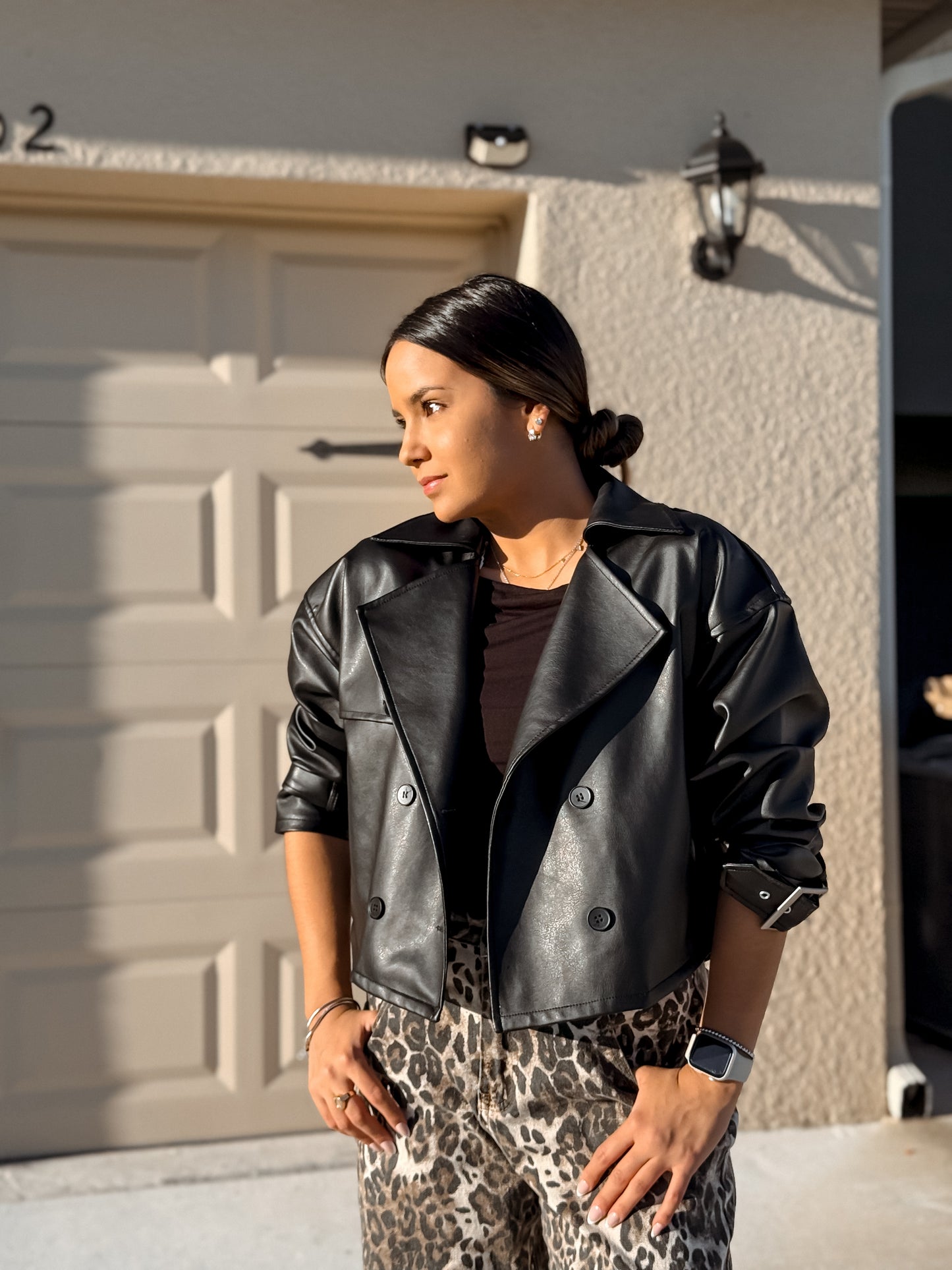 Black trench jacket
