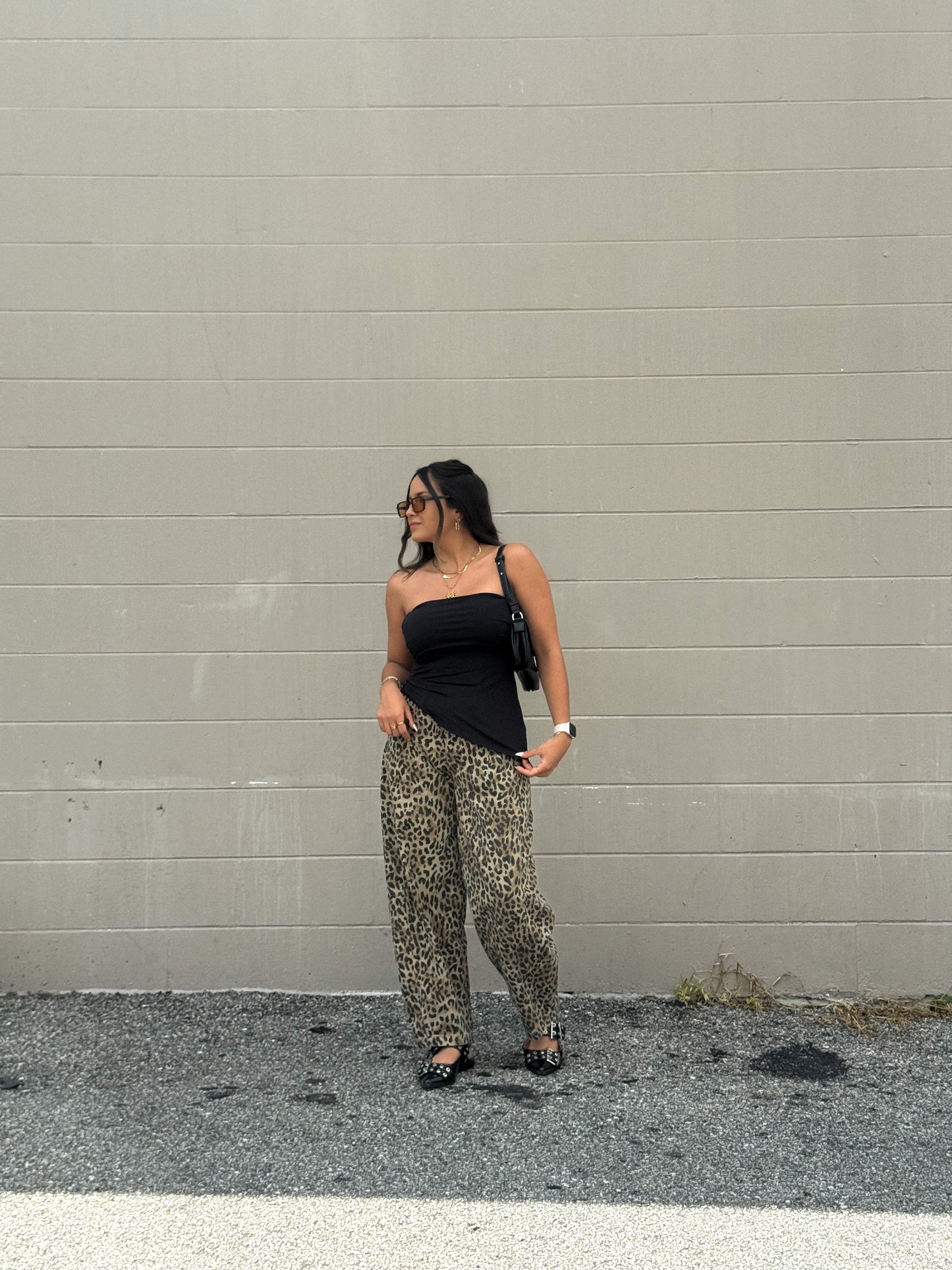 Leopard barrel pant