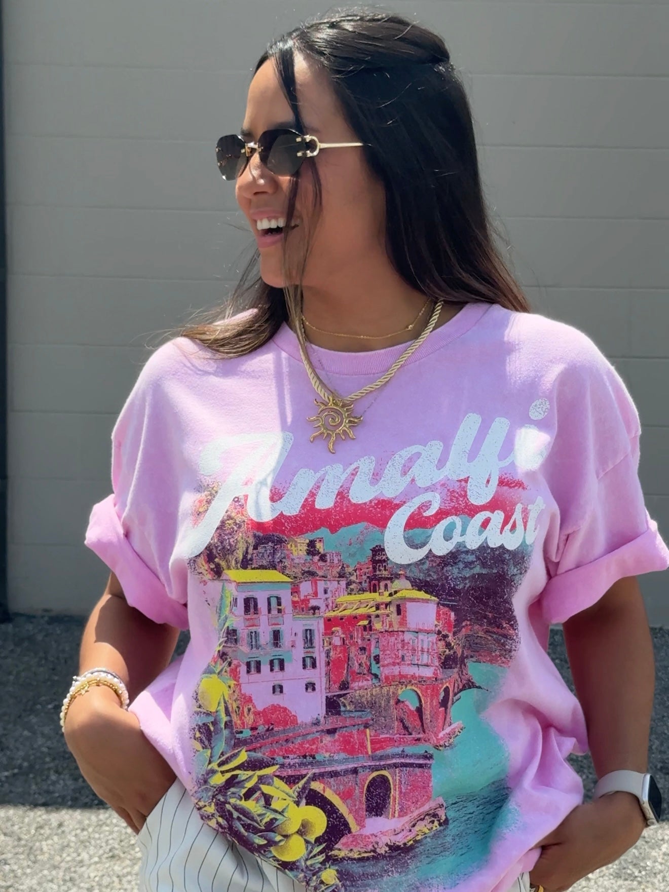 Pink amalfi coast T-shirt