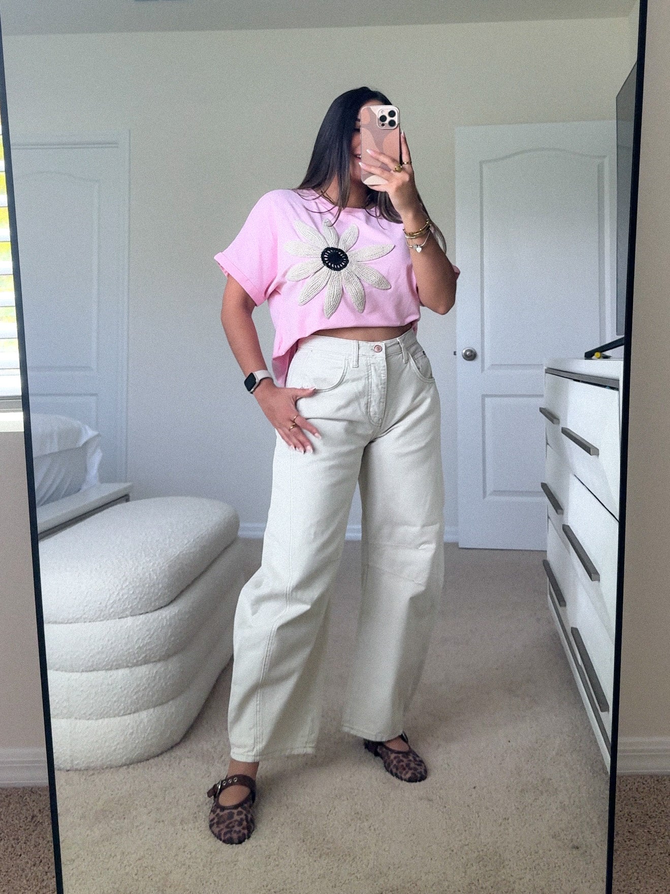 Beige barrel pant