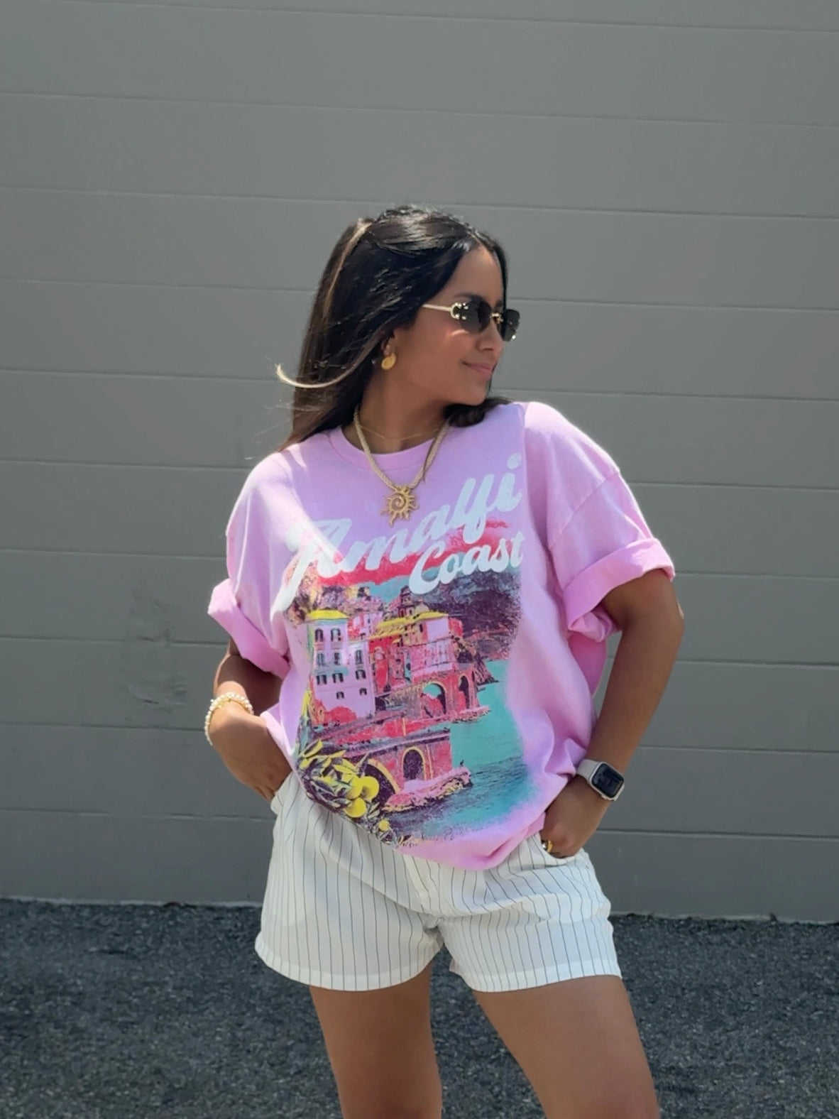 Pink amalfi coast T-shirt