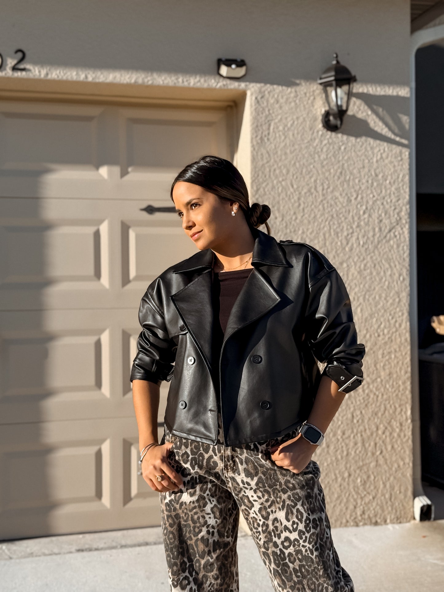 Black trench jacket