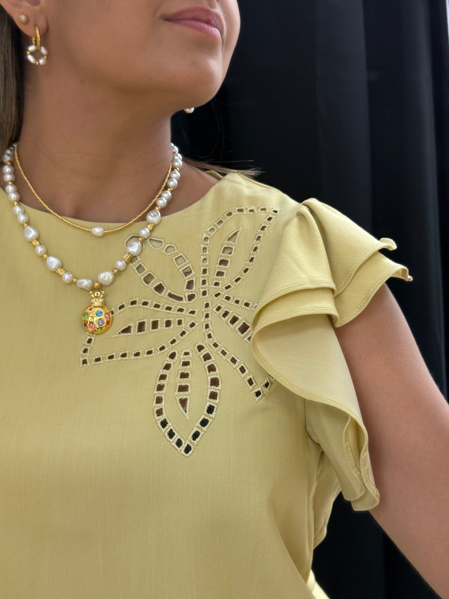 Embroidered Floral Top