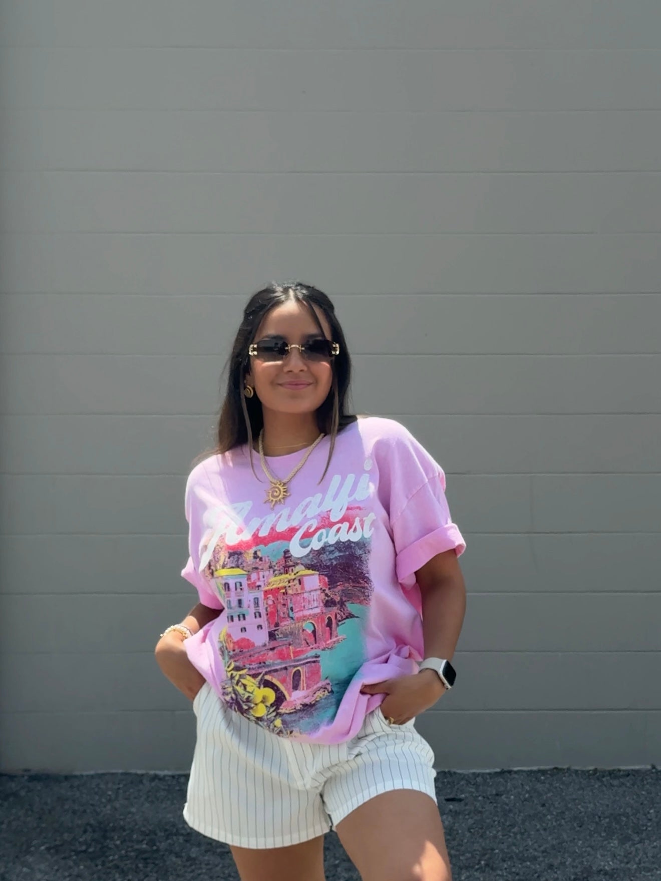 Pink amalfi coast T-shirt