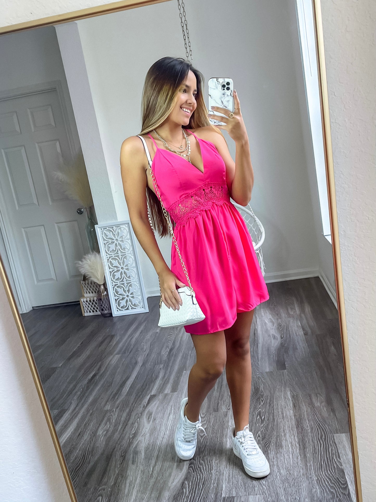 Pink mini dress