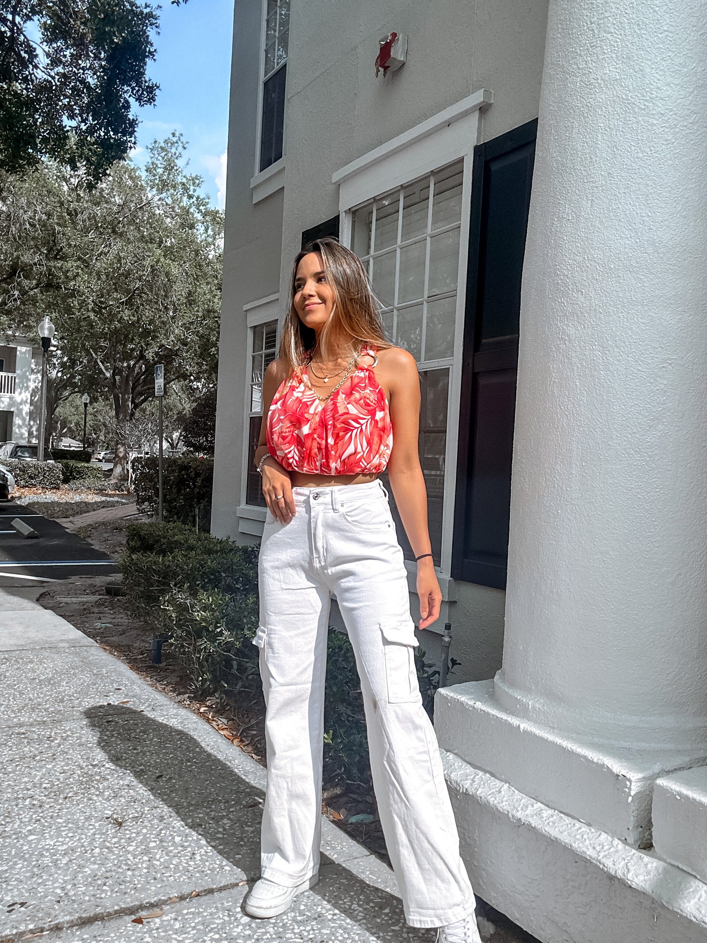 White cargo pant