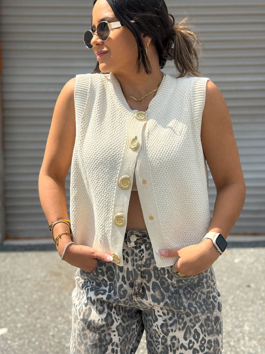Vest spiral gold buttons