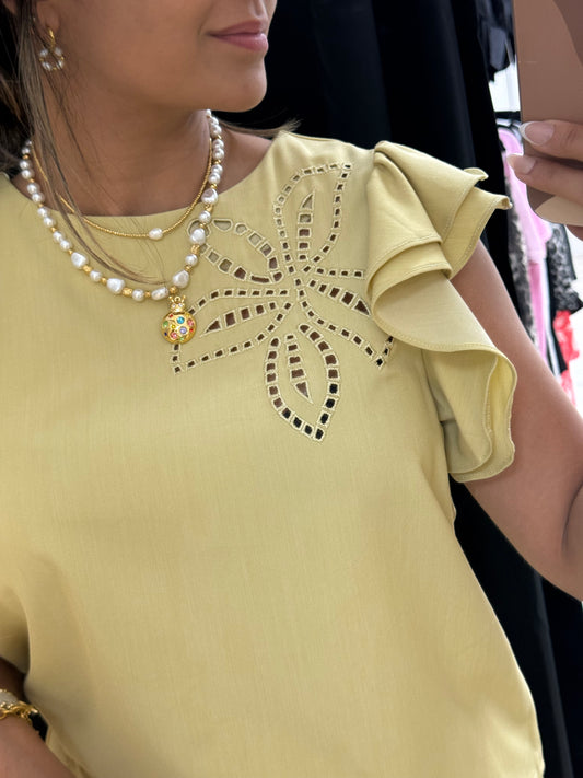 Embroidered Floral Top