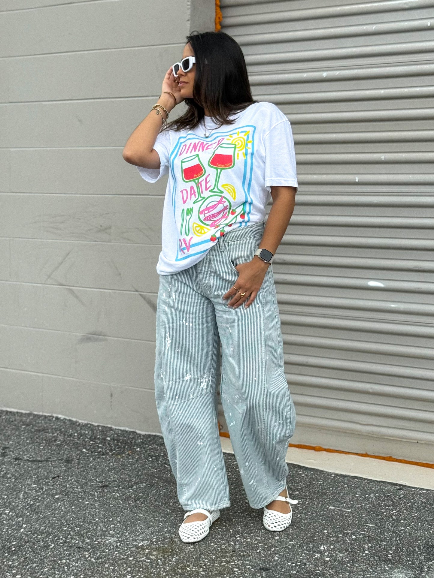 Striped barrel pants
