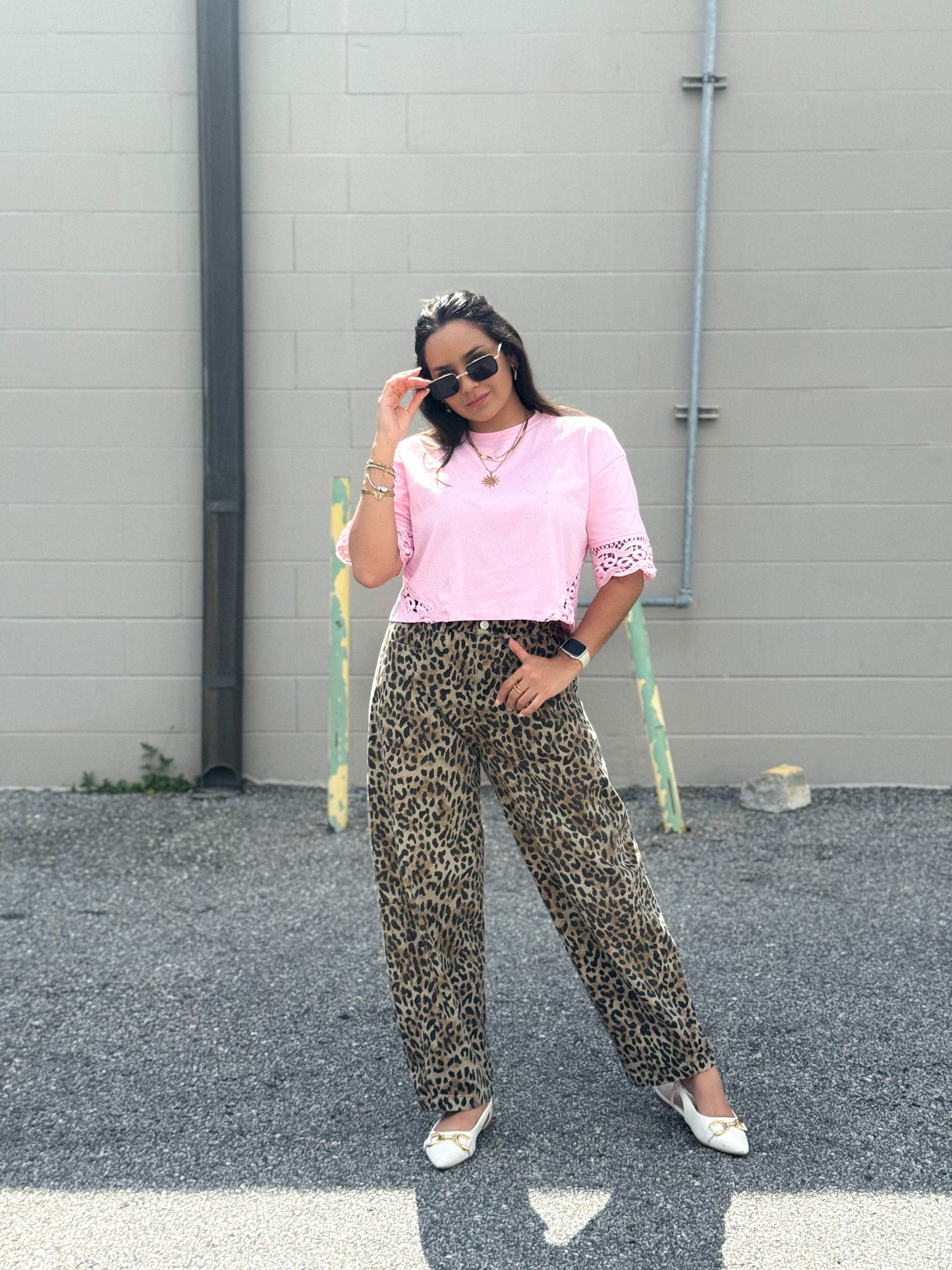 Leopard barrel pant