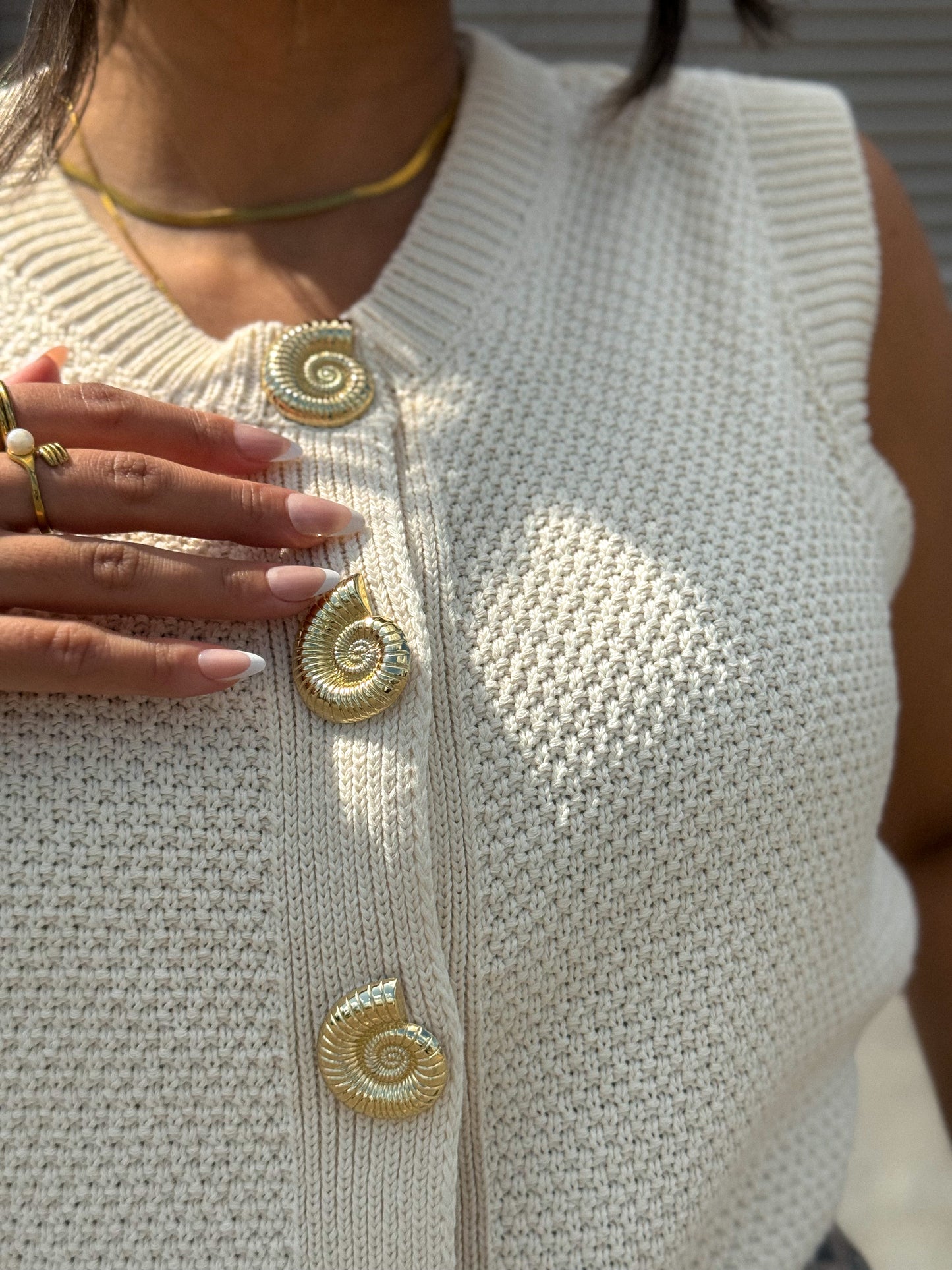 Vest spiral gold buttons