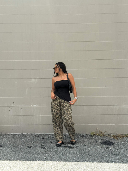Leopard barrel pant