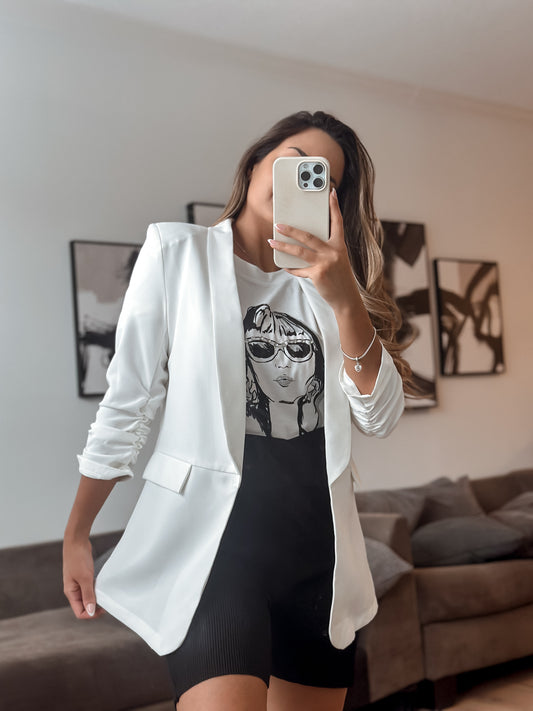 Basic white blazer