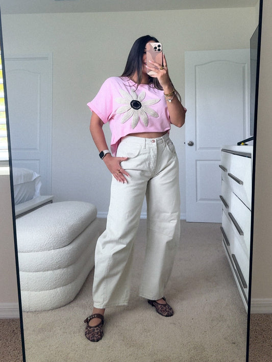 Beige barrel pant