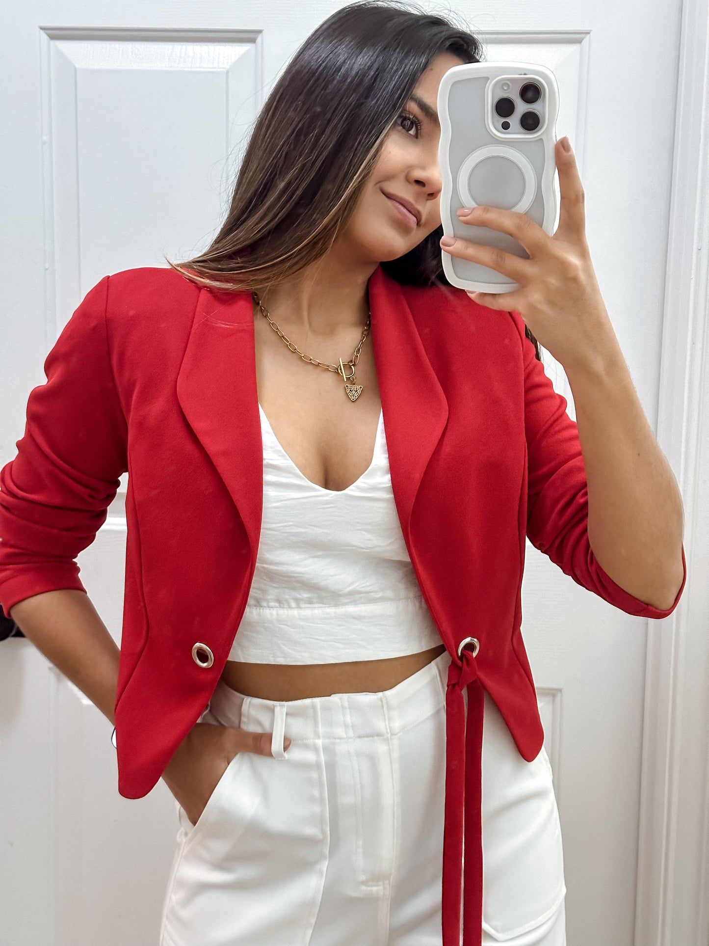 Red blazer