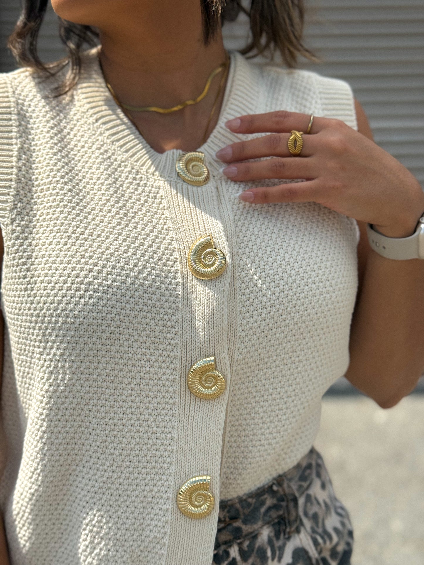 Vest spiral gold buttons