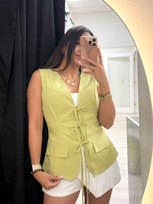 tie-front vest