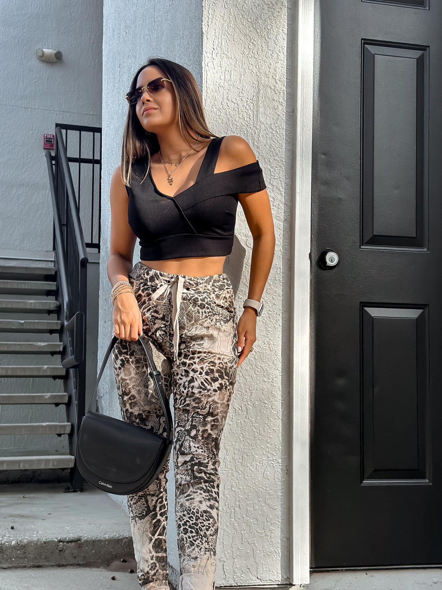 Animal print jogger