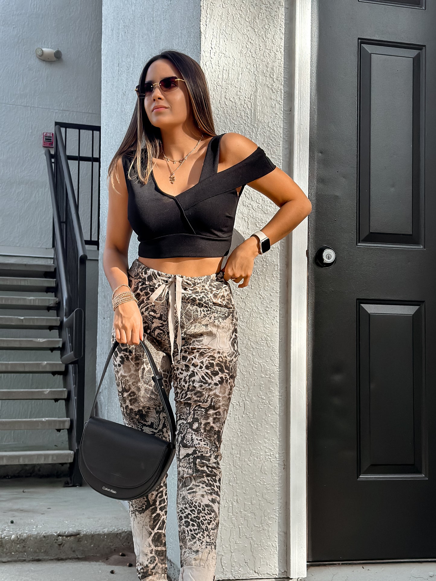 Animal print jogger