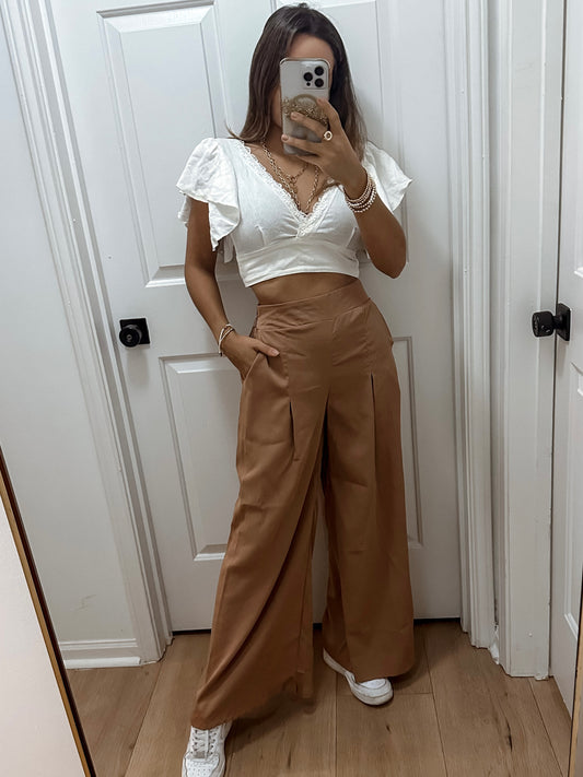 Nude palazzo pant