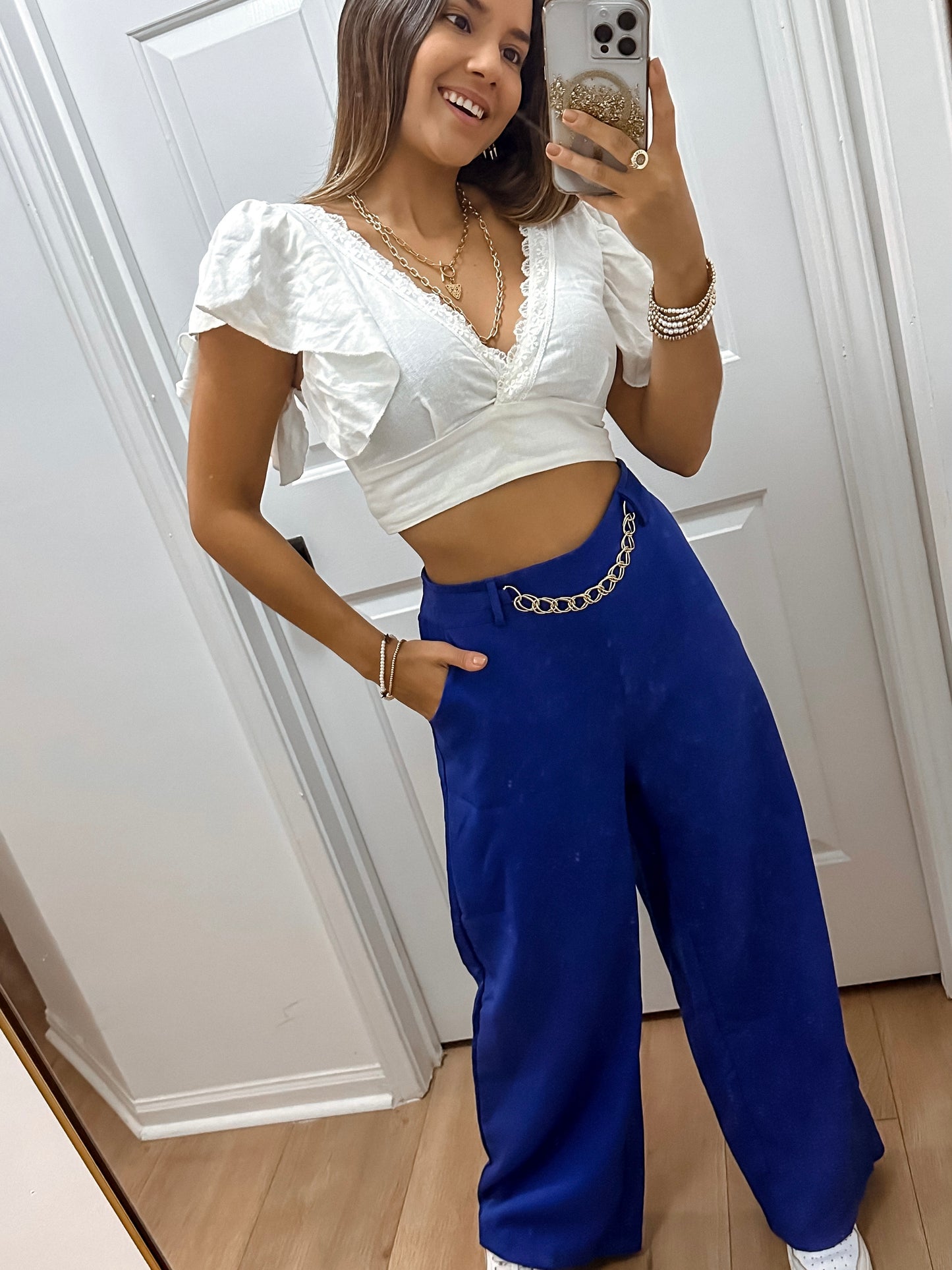 Blue palazzo pant