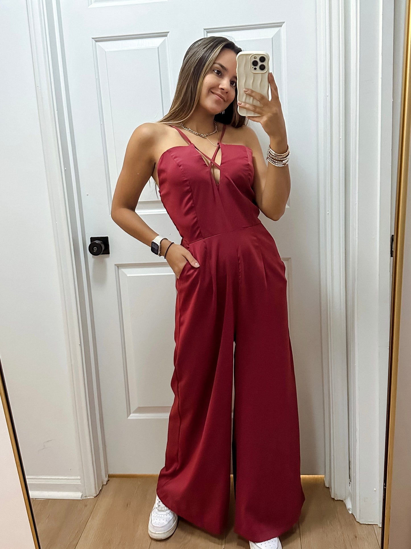 Wine jumpsuit