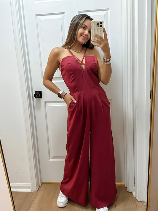 Wine jumpsuit